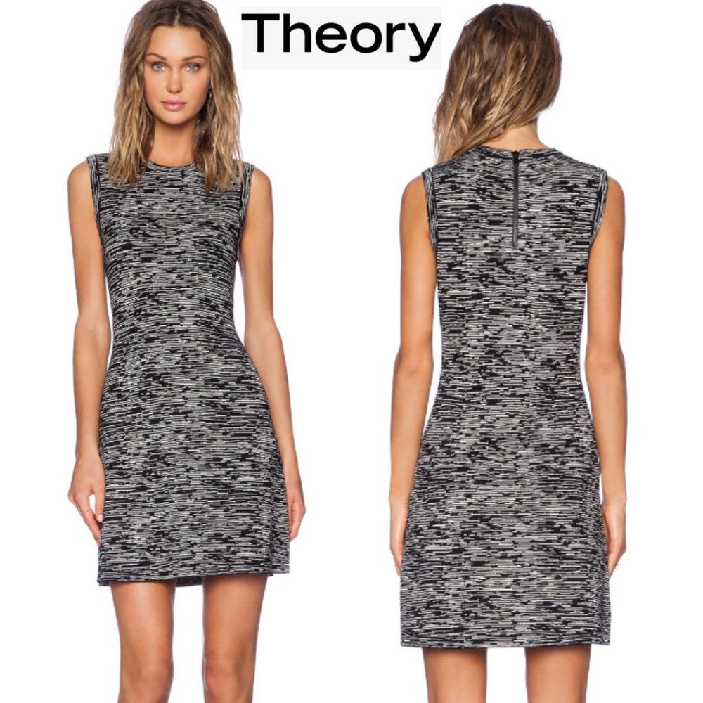 Theory Vimlin Prosecco Black and White Dress